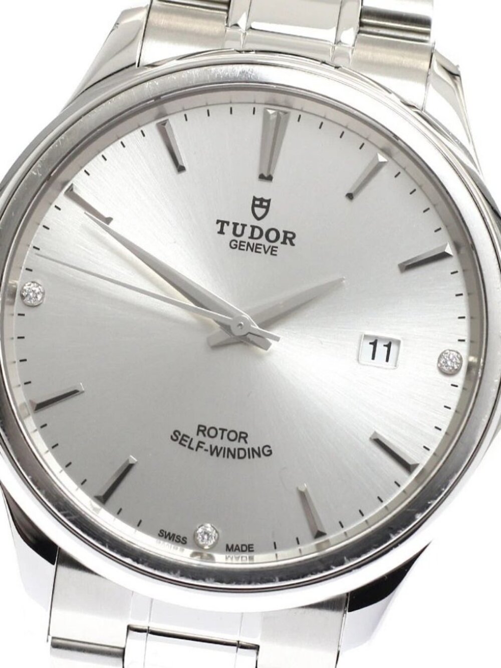 TUDOR style 12700 Date 3P Diamond Silver Dial Automatic Men's Watch